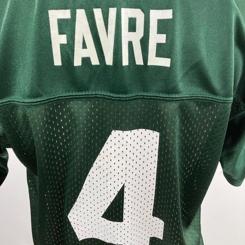Green Bay Packers Brett Favre #4 Reebok NFL Football Jersey, Youth Large - Picture 7 of 13